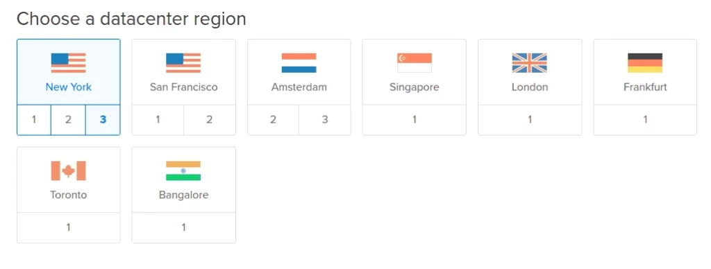 choose datacenter region digitalocean