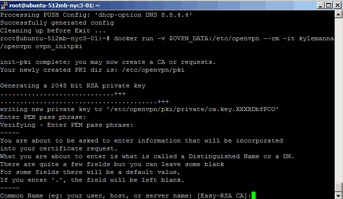 digitalocea openvpn code 11