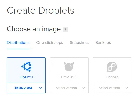 digital ocean create droplet ubuntu