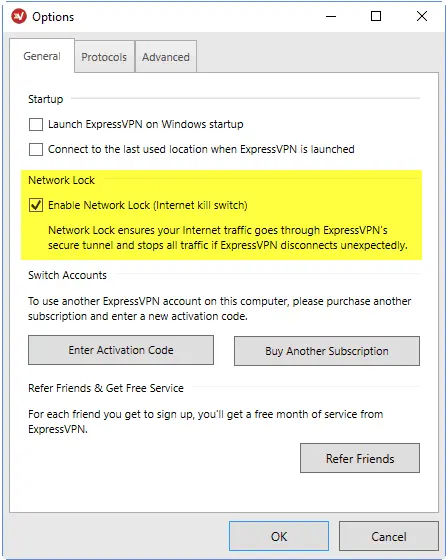 expressvpn network lock