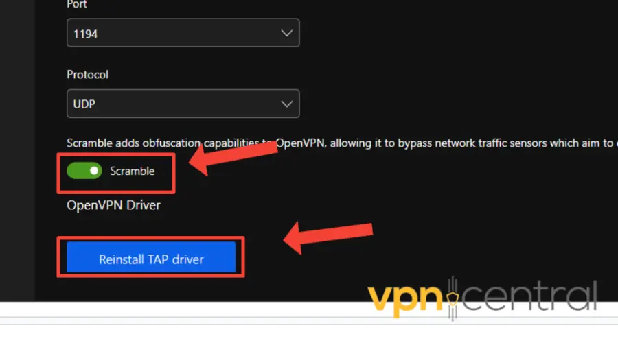 ipvanish enable scramble option to connec to an obfuscated server