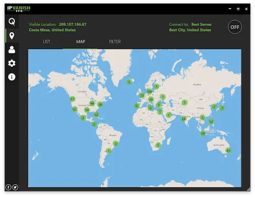 ipvanish server map