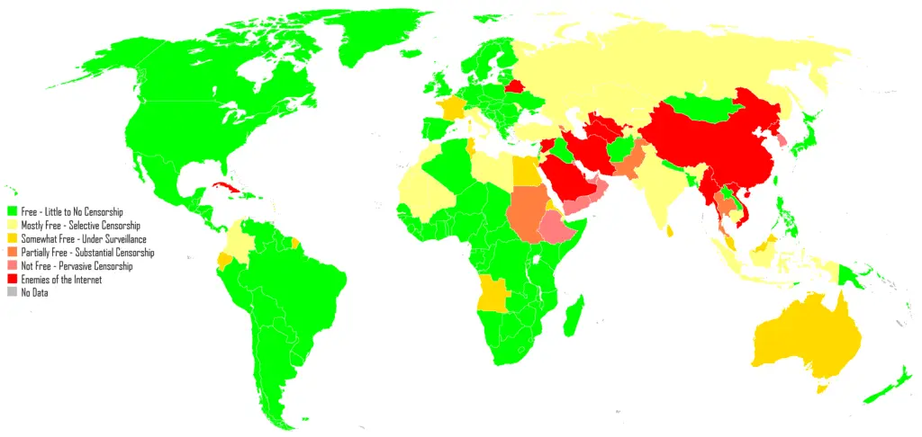 internet censorship world map