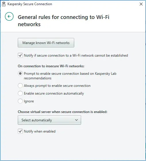kaspersky vpn secure connection settings 2