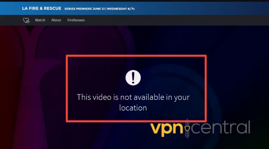 nbc error message - this video is not available in your location