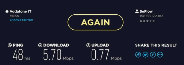 nordvpn second speed test