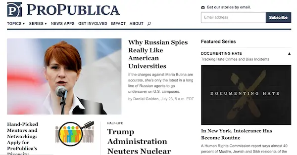 propublica homepage