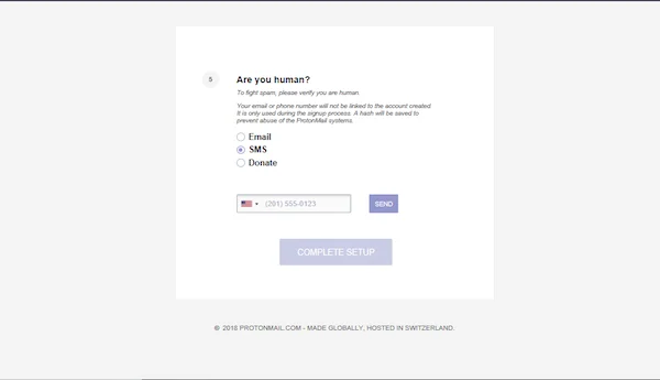 proton ananymous mail captcha