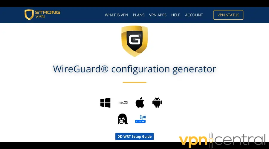 StrongVPN manual WireGuard configuration generator