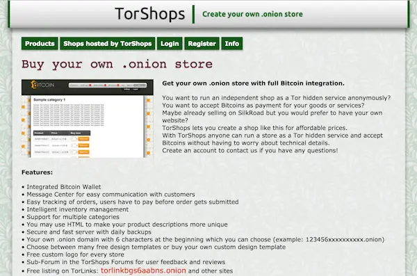 torshops homepage