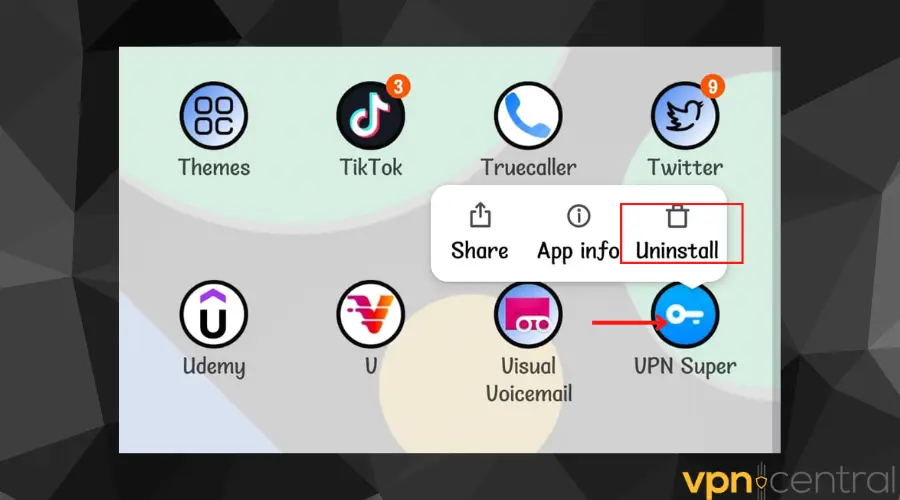 uninstall apps