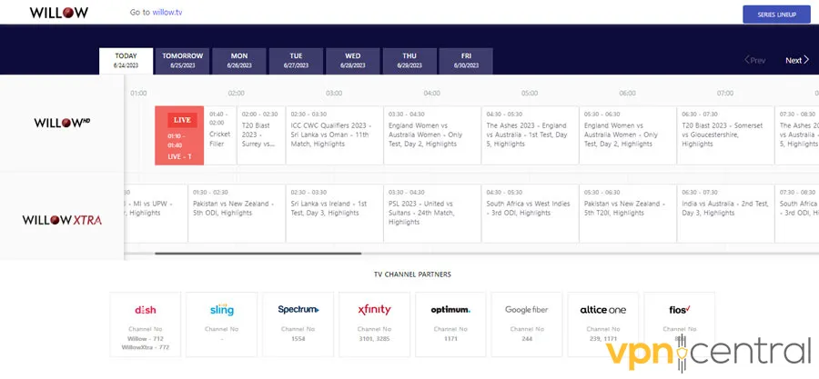 Willow tv simultaneous streams sale