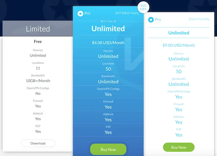 windscribe pricing page