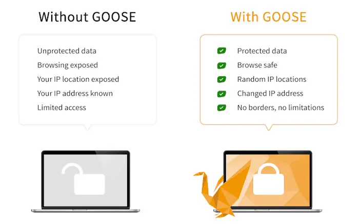 Goose VPN protects your data