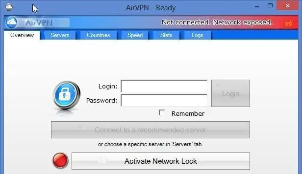 airvpn login