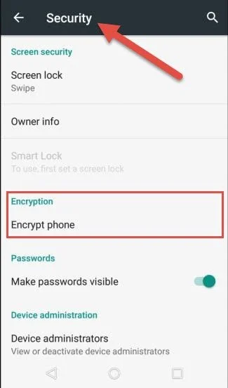 android settings security