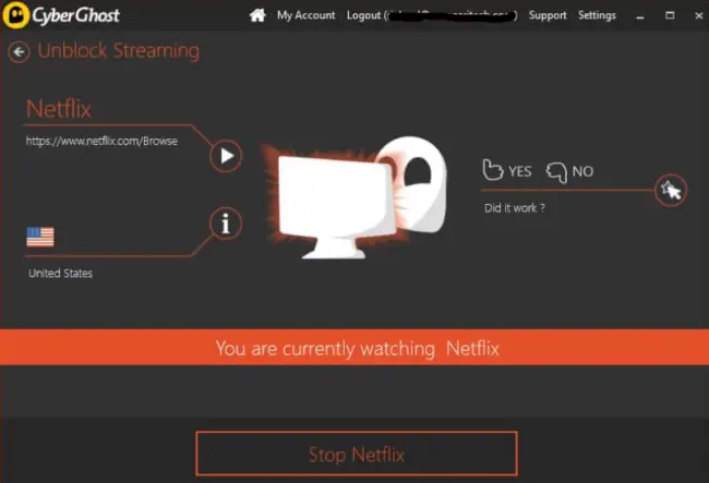 cyberghost netflix