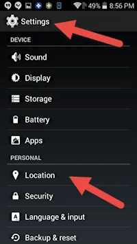 Disable Android location