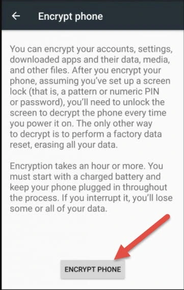 encrypt android phone