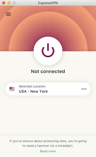 ExpressVPN app not connected