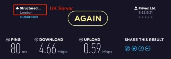 hidemyass speed test uk