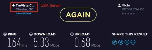 hidemyass speed test usa