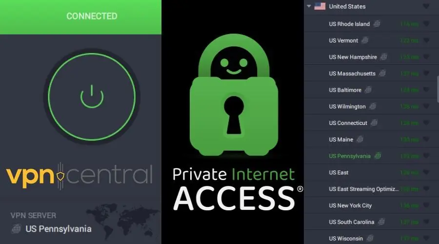 private internet access server list