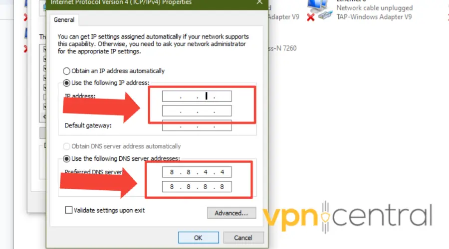 dns settings on windows