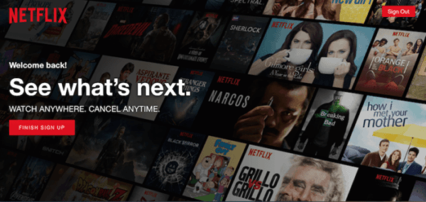 صفحه اصلی Netflix