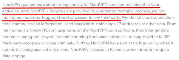 nordvpn no logs