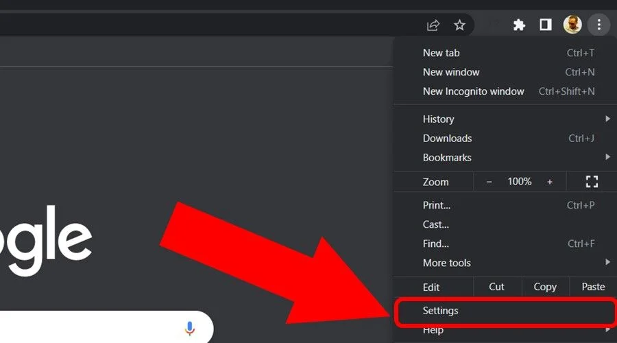 open google chrome settings