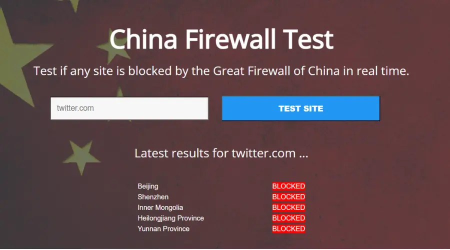 twitter blocked by the great firewall of china