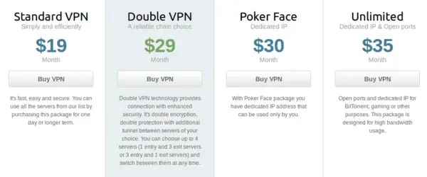 vpnlux pricing plans
