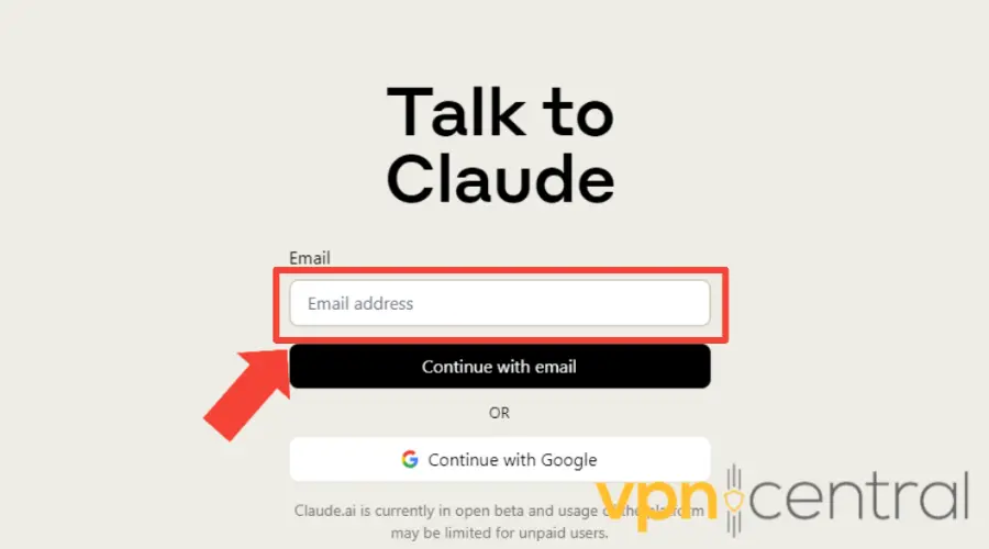claude.ai register with email address