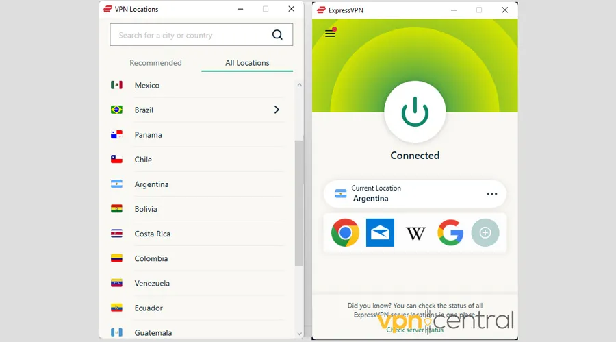 expressvpn argentina