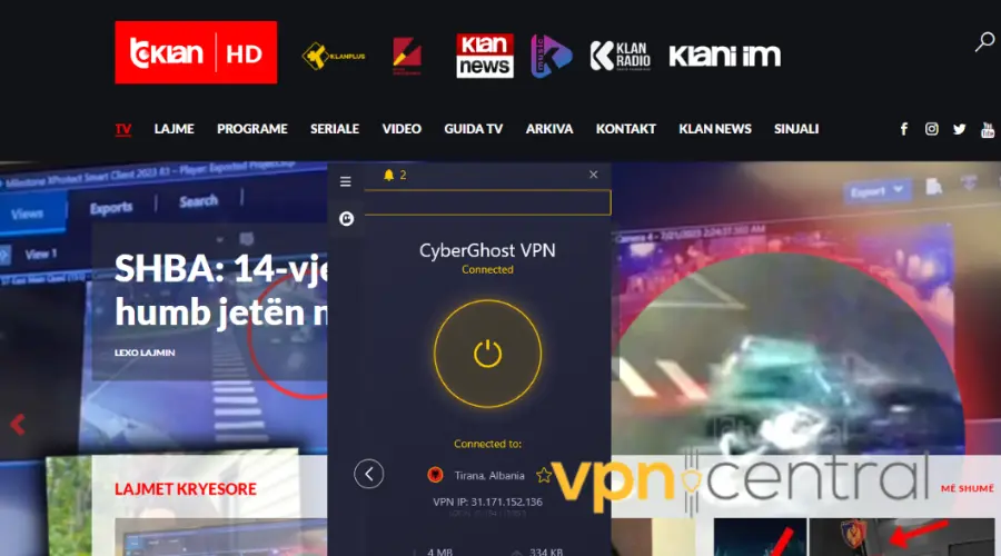 cyberghost vpn working with albanian tv