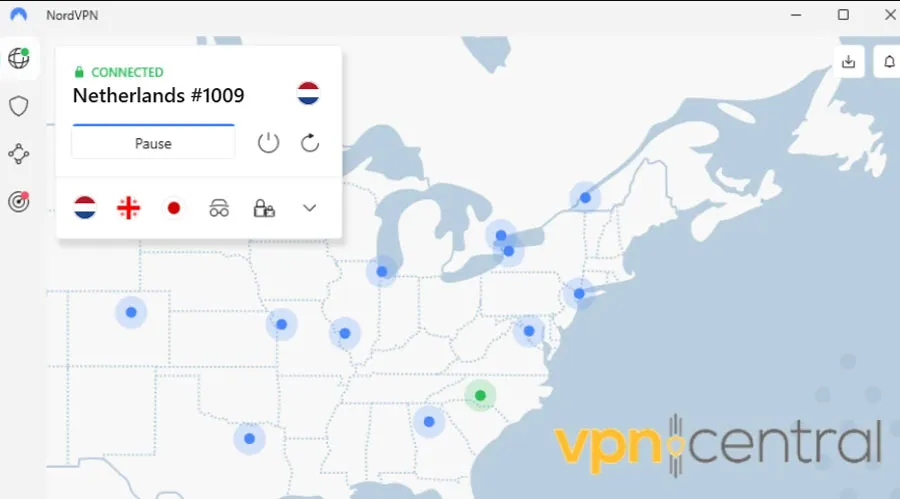 nordvpn connected to netherlands
