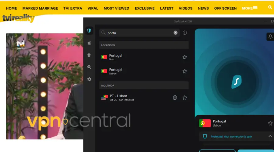 portuguese tv unblocked with surfshark vpn