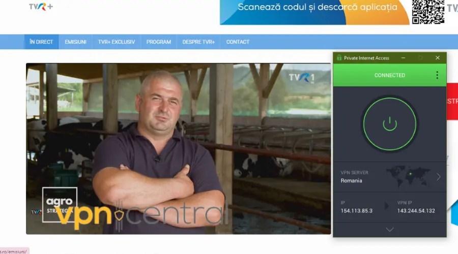 tvr romanian tv channel working with pia connected