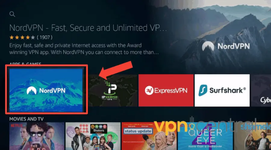 fire stick select nordvpn