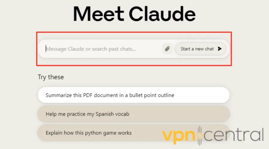 claude.ai start a new chat