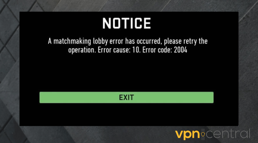 cod mobile matchmaking lobby error