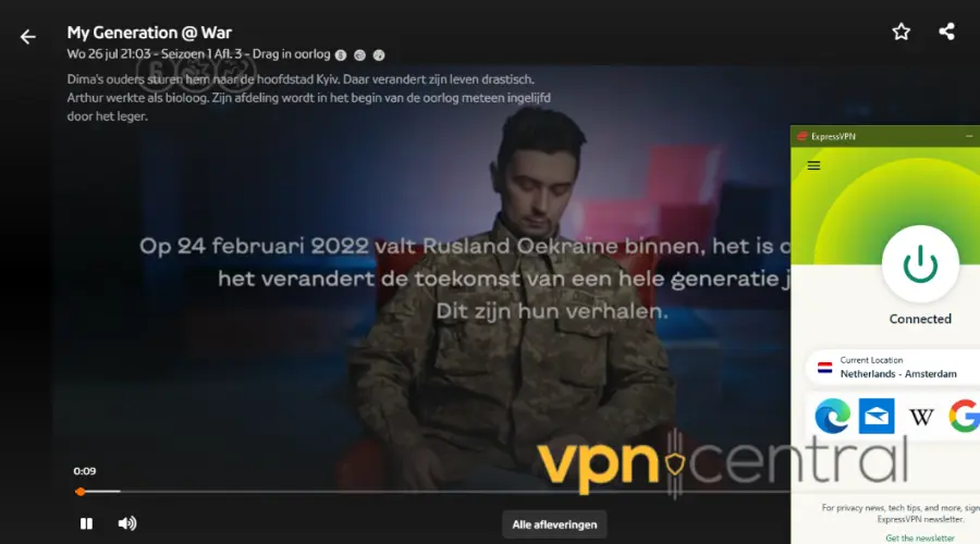 dutch tv working with expressvpn