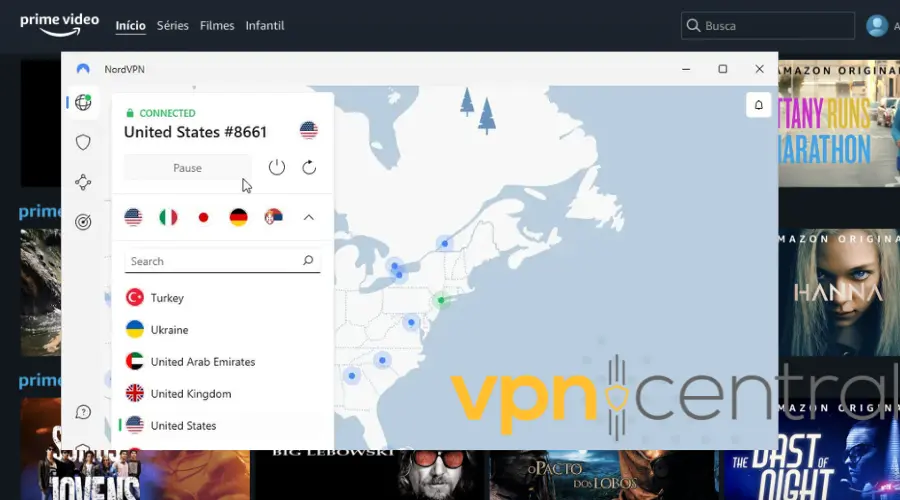 nordvpn working with amazon prime