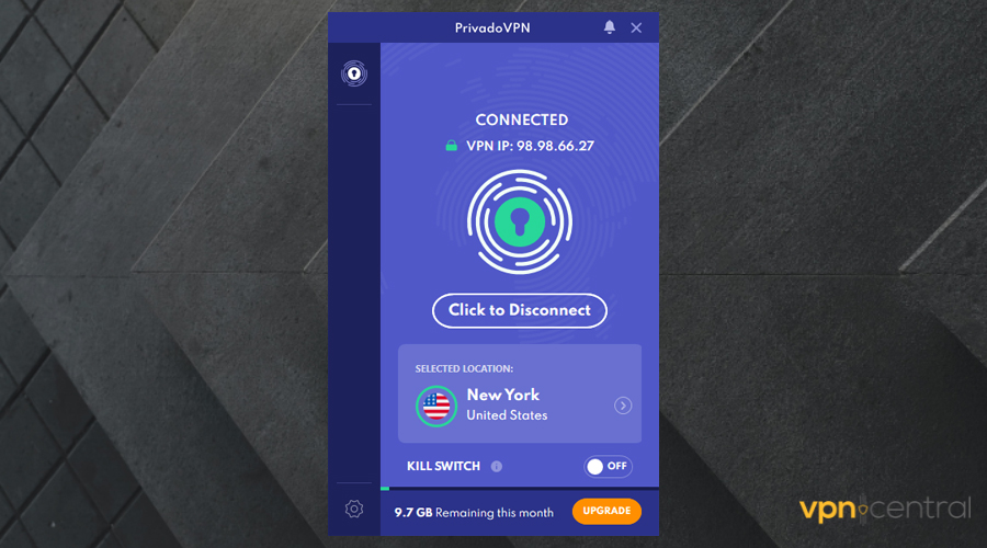 privadovpn interface