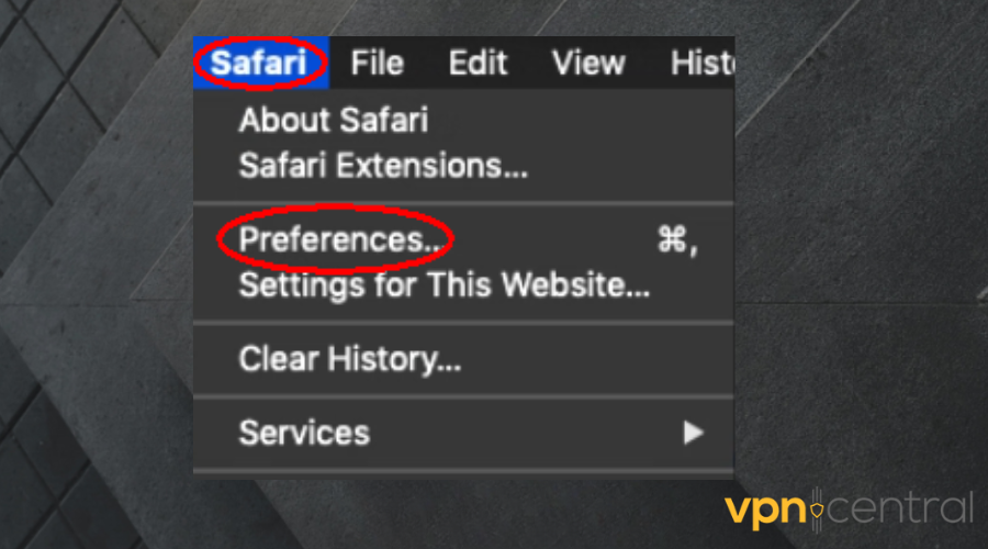 safari preferences