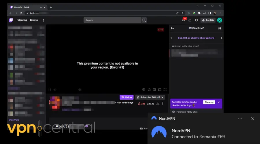 twitch not working with vpn