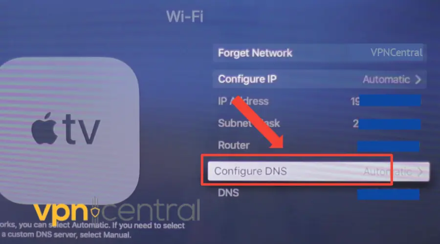 Apple TV configure DNS