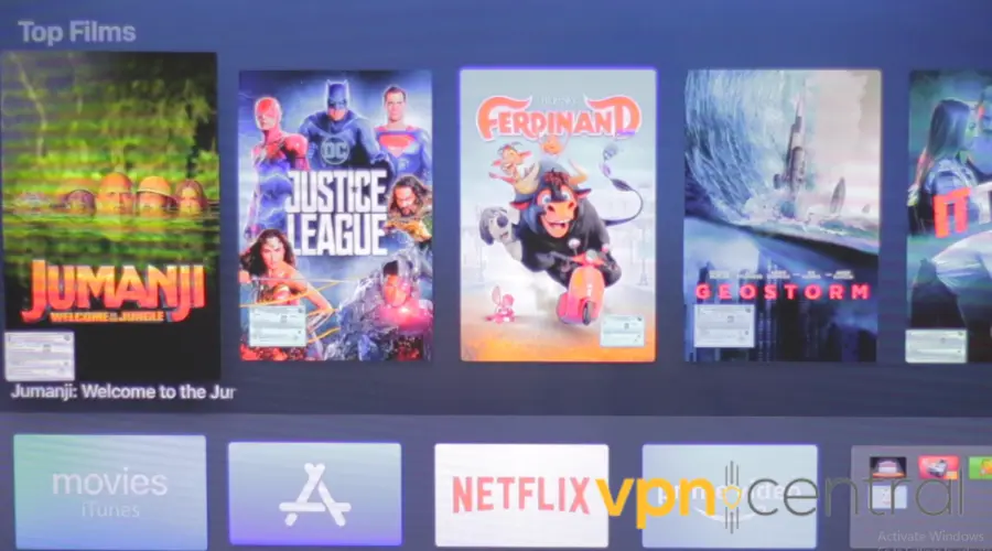 Apple TV interface