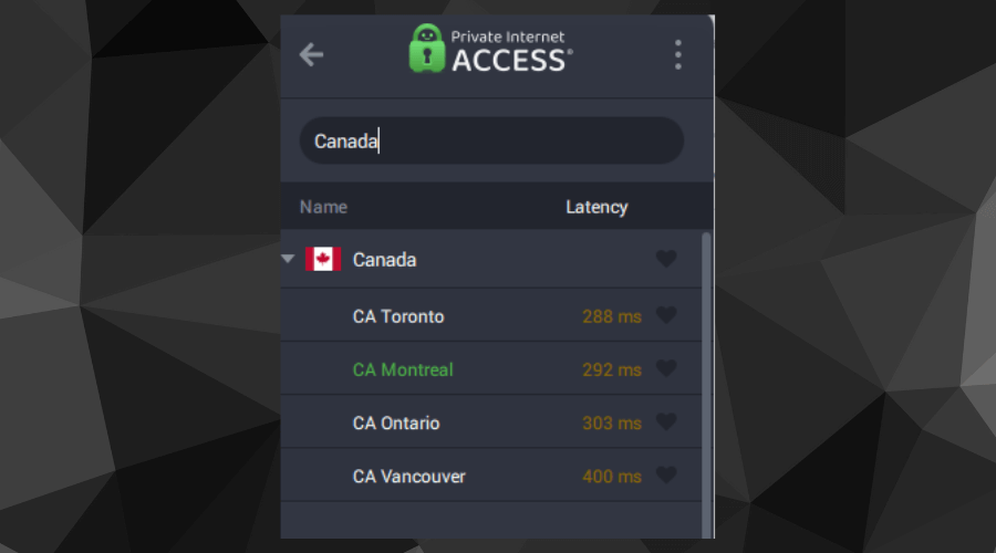 select and connect to another VPN server
